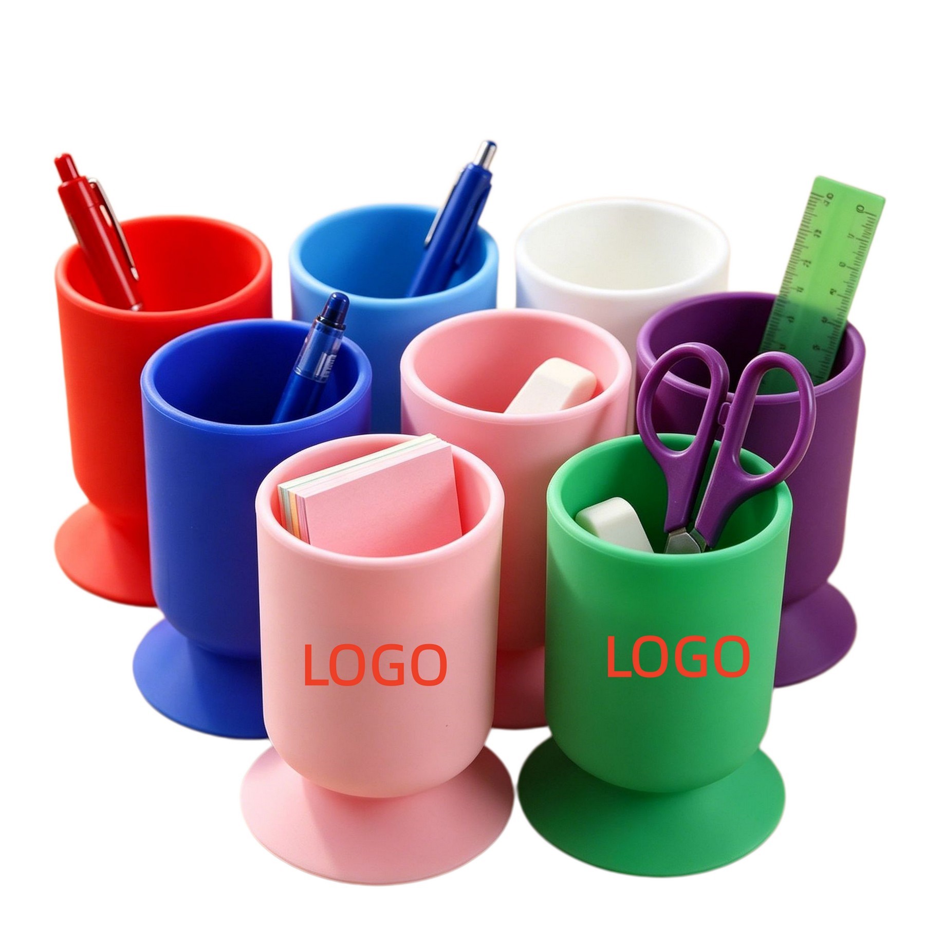 Silicone Round Suction Desk Pen Holder