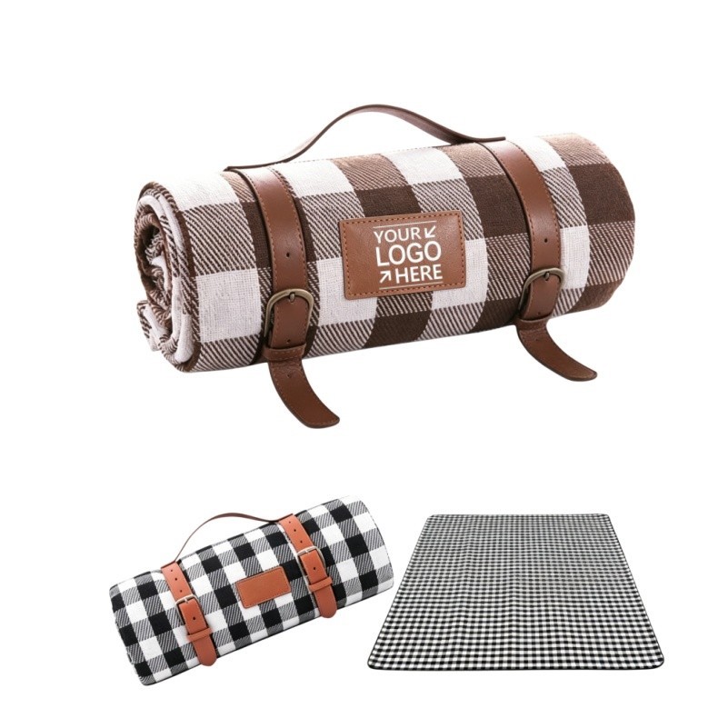 Foldable Roll-Up Picnic Blanket with Carry Strap(78.7*11.8'')
