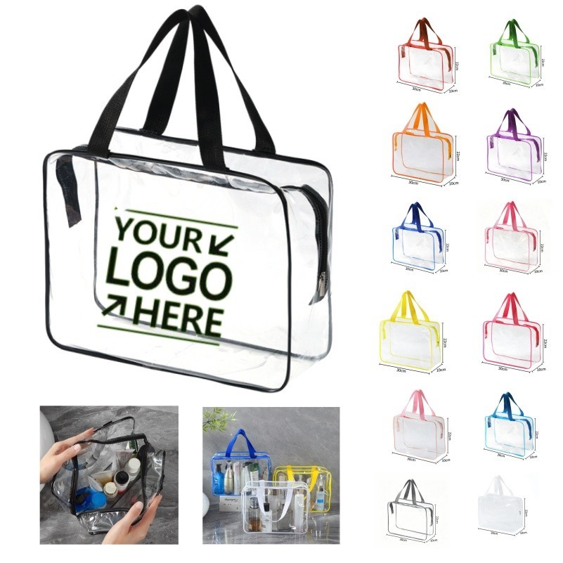 Transparent PVC Toiletry Bag with Handle