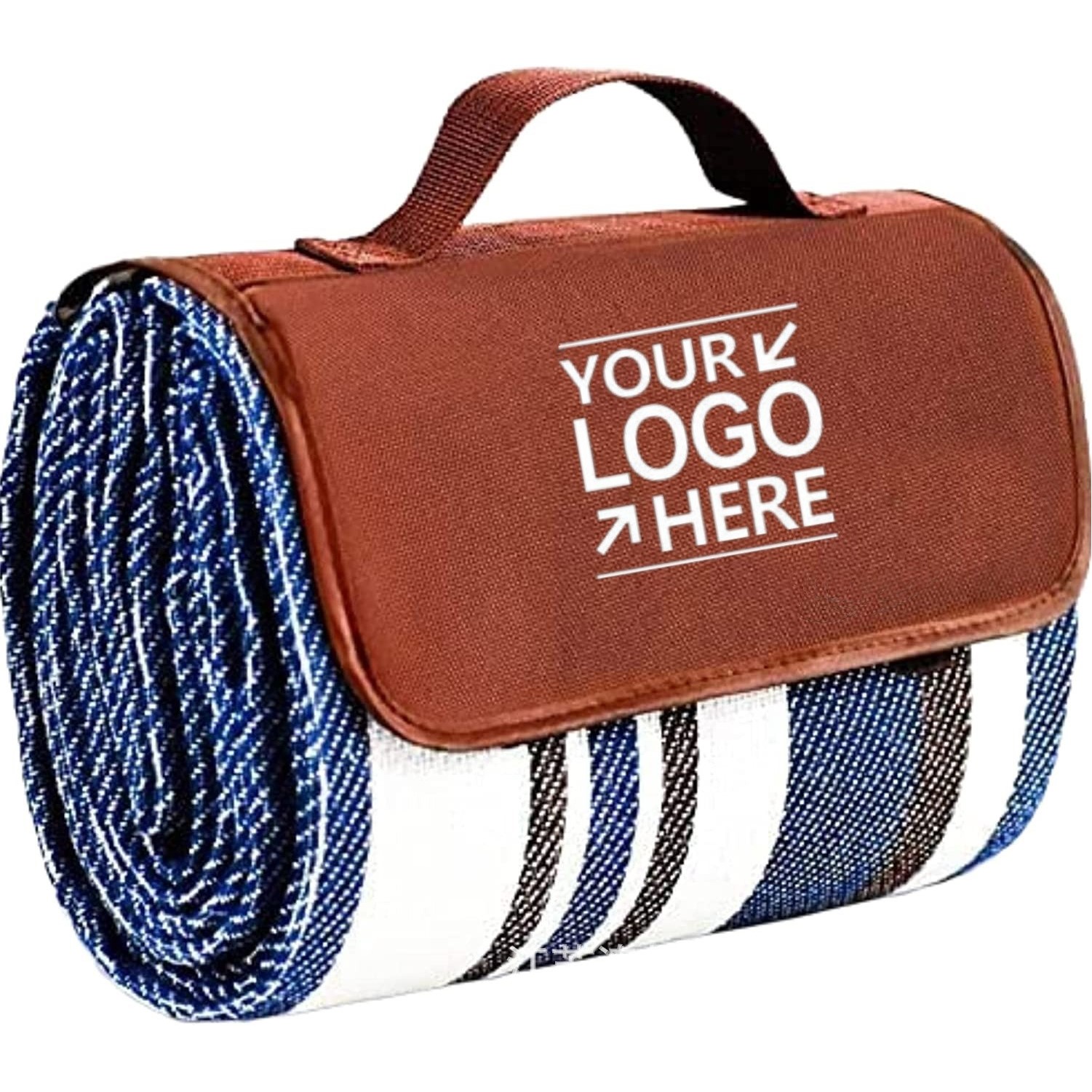 Fleece Blanket Woven Handle Roll Up