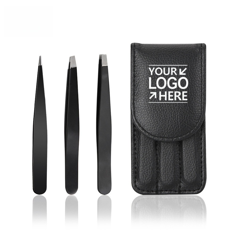 Stainless Steel Eyebrow Tweezer Set