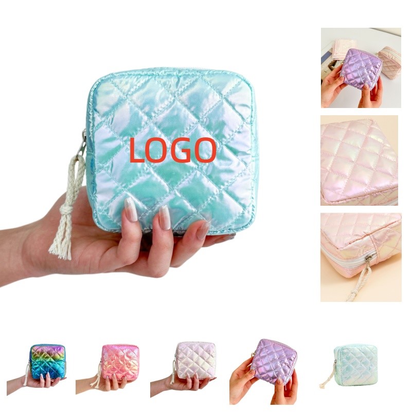 Iridescent Makeup Bag with Zipper