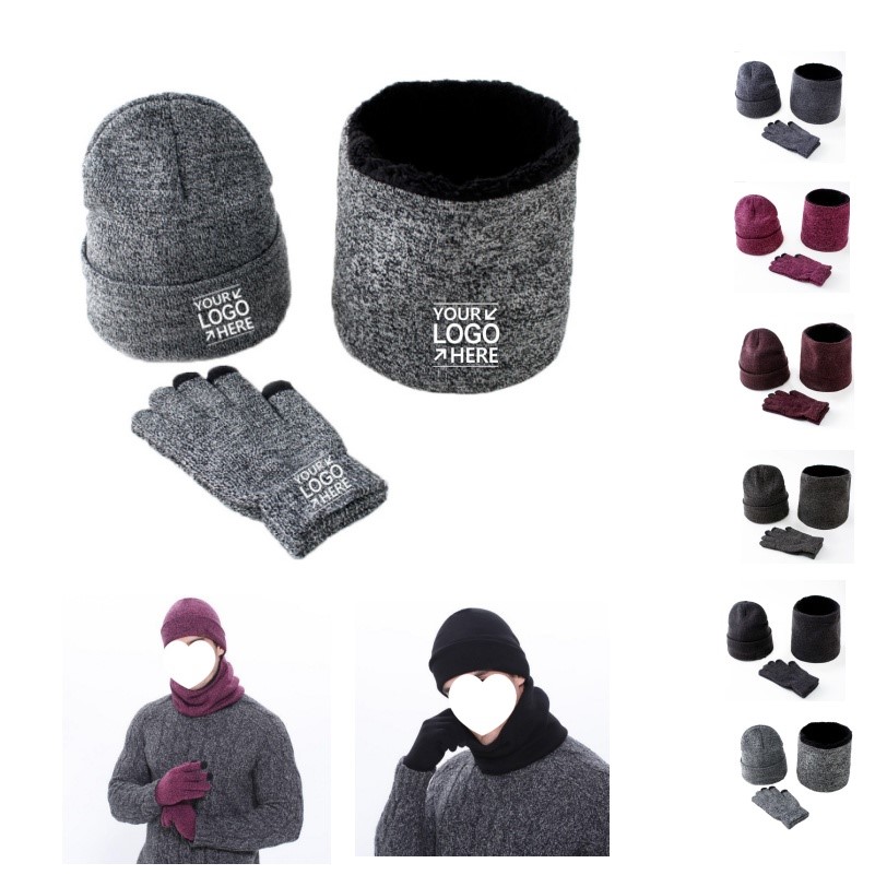 Knitted Hat Scarf And Gloves Set
