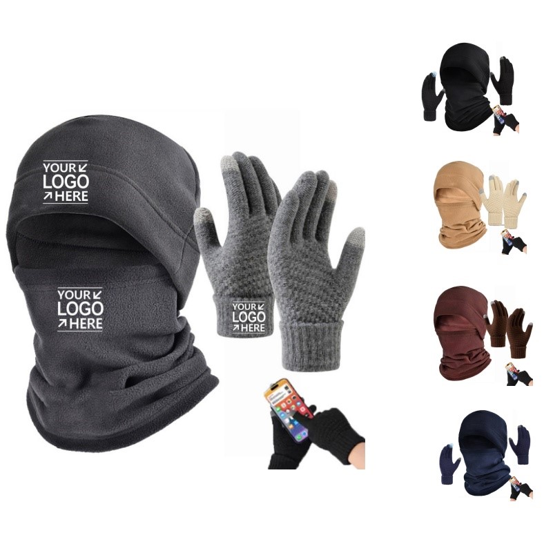 Winter Hat Scarf And Touchscreen Gloves Set