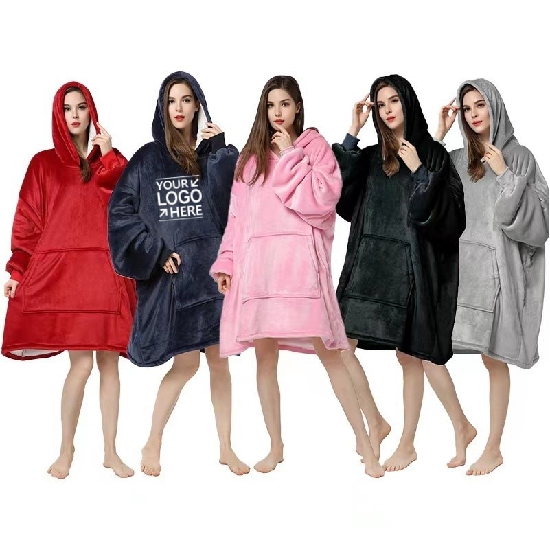 Wearable Blanket Hoodie Sweatshirt with Pocket