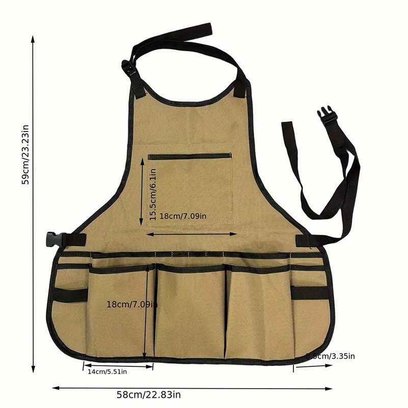 Unisex 14-Pocket Gardening Tool Work Apron