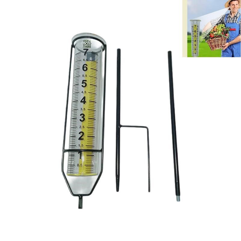 7" Plastic Rain Gauge With Metal Stake