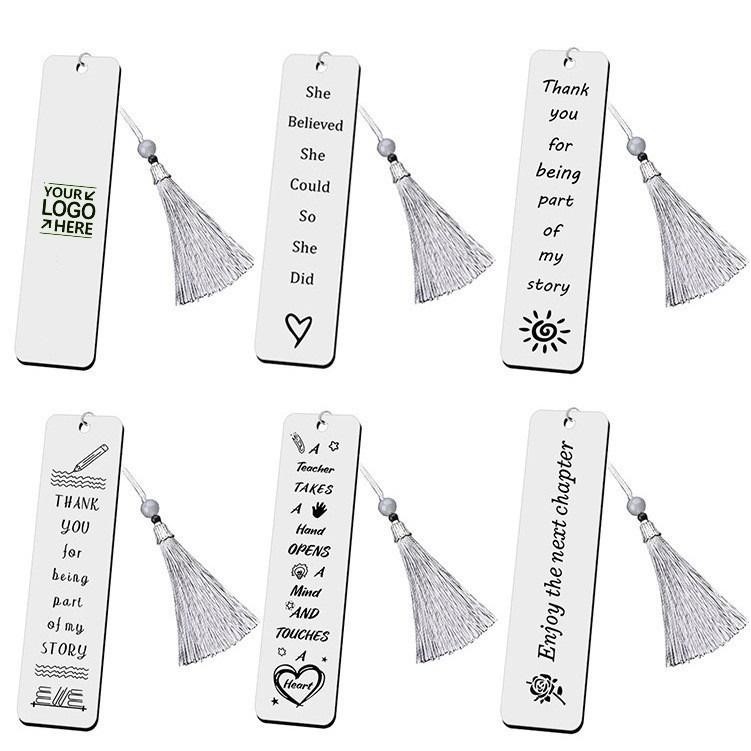 Custom Stainless Steel Bookmark With Tassel
