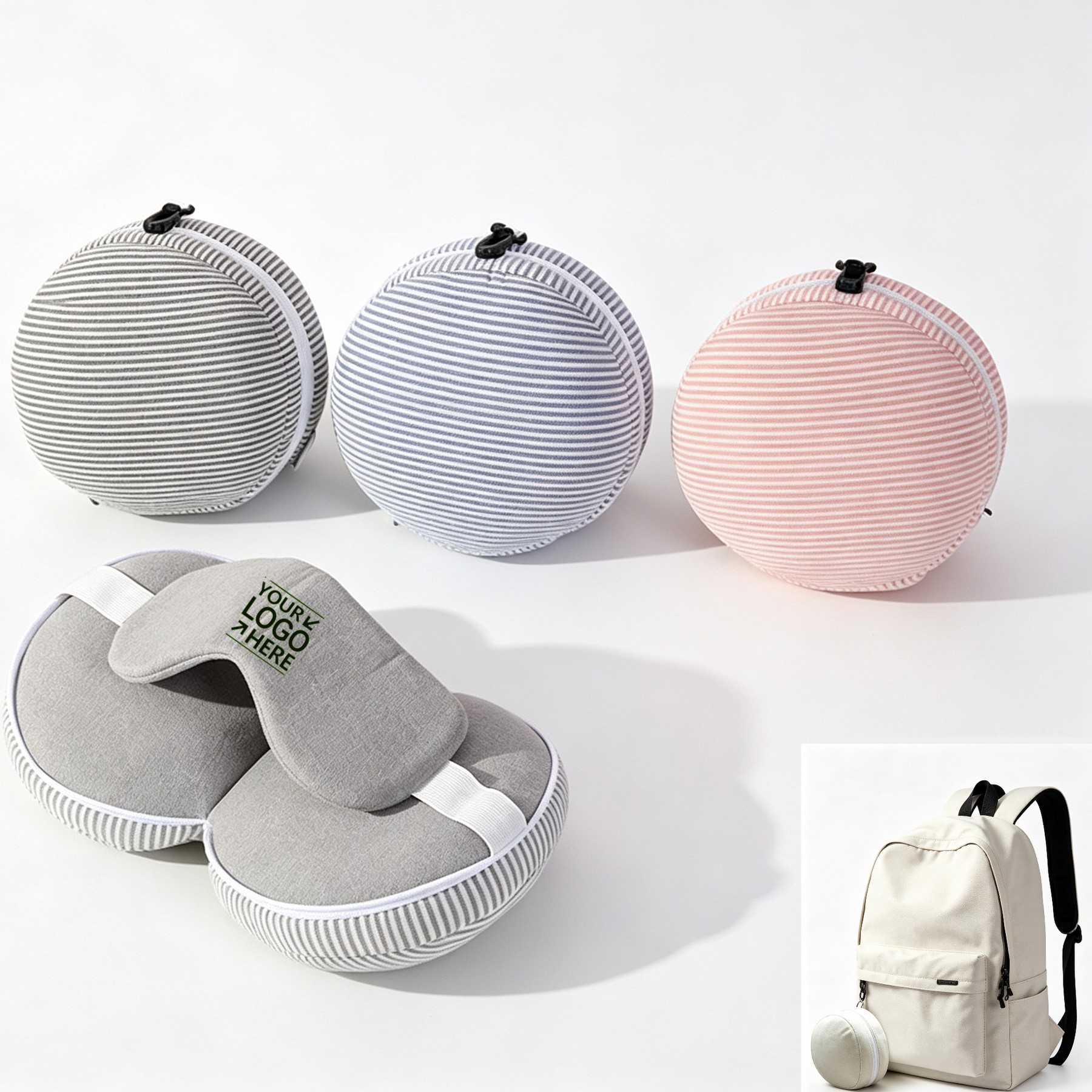 2-In-1 Foldable Neck Pillow With Eye Mask