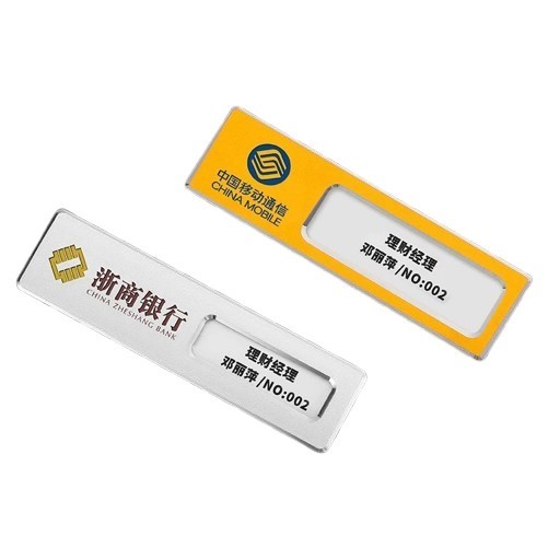 Aluminum Alloy Name Badge With Insert Card Window