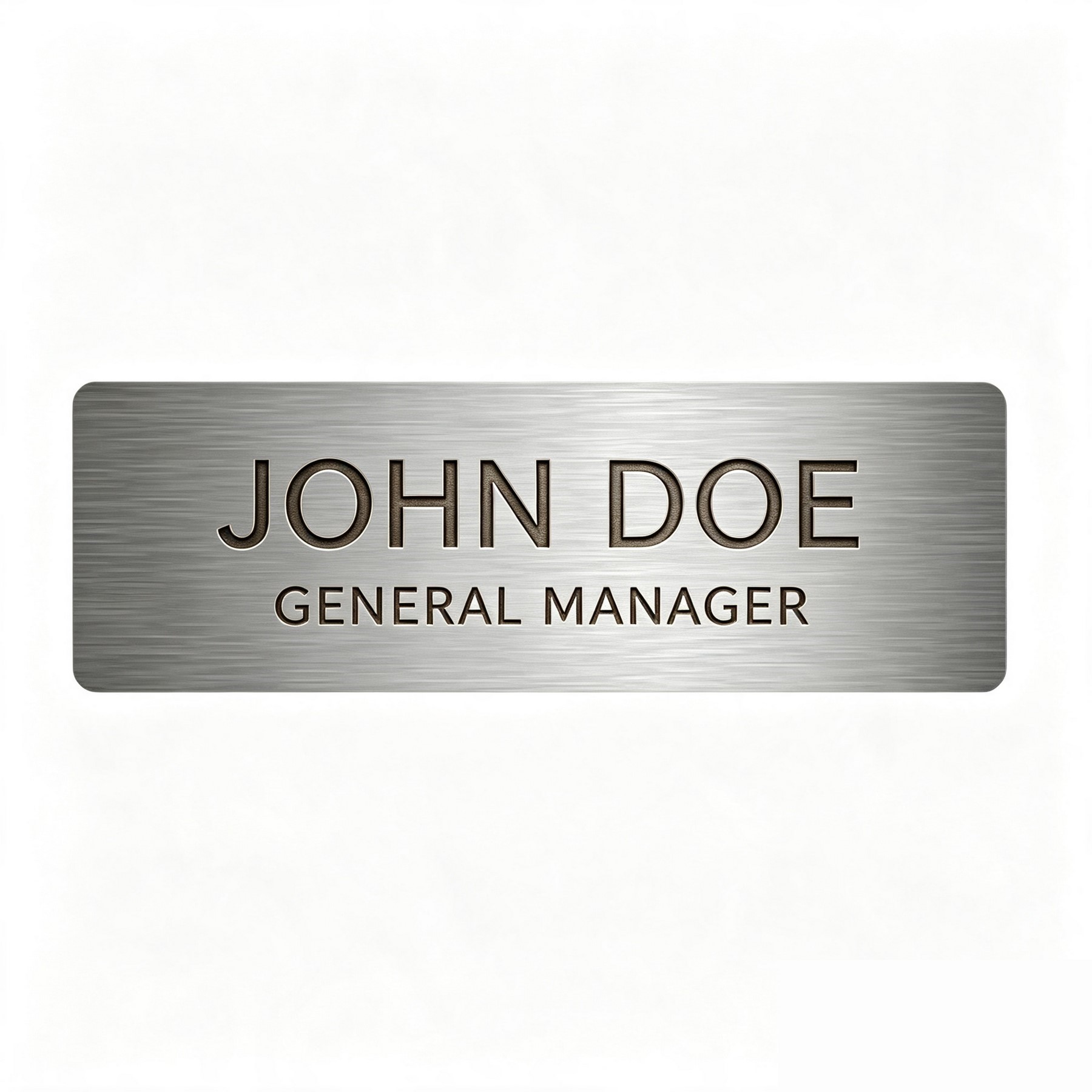 Aluminum Name Badge Laser Cut 2.7"