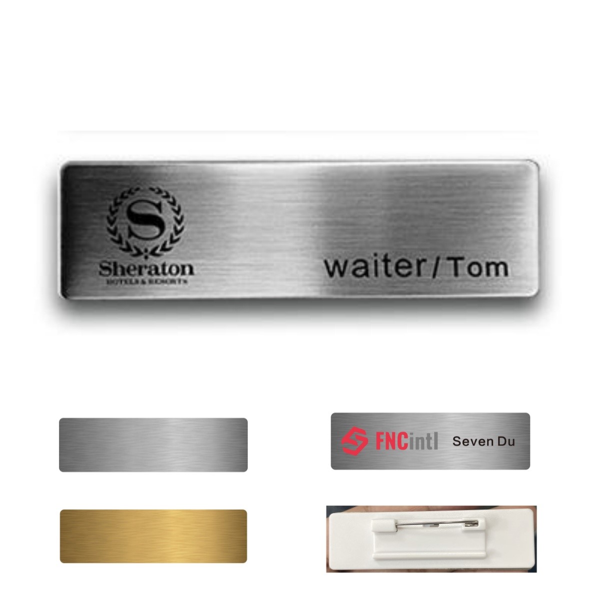 Aluminum Name Badge UV Print 2.7"×0.78"
