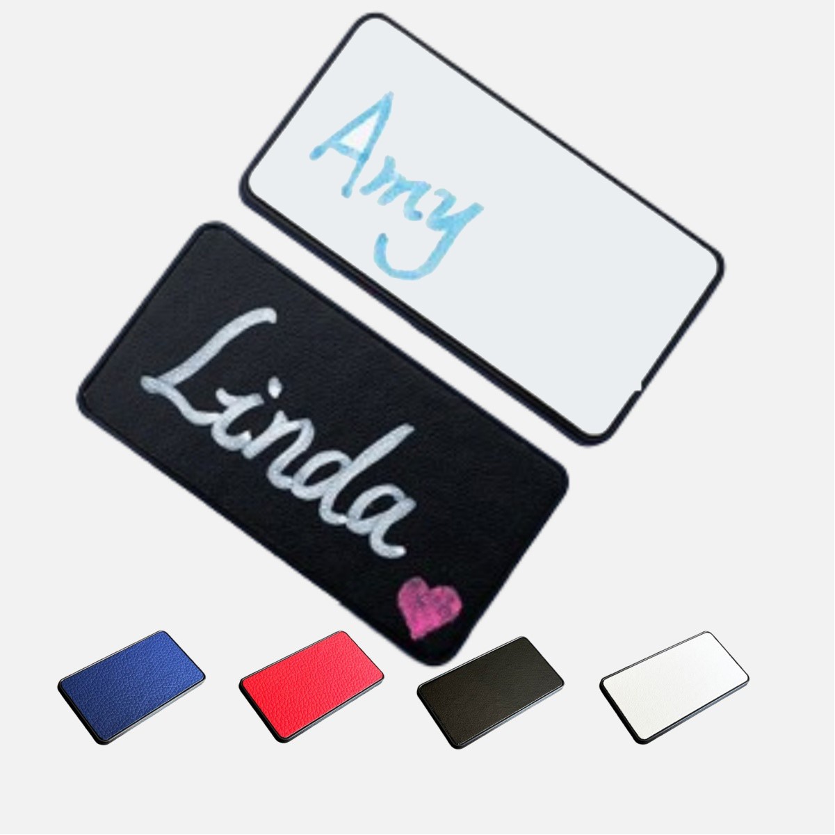 Handwritten Name Plate Leather Surface 2.9"×1.5"