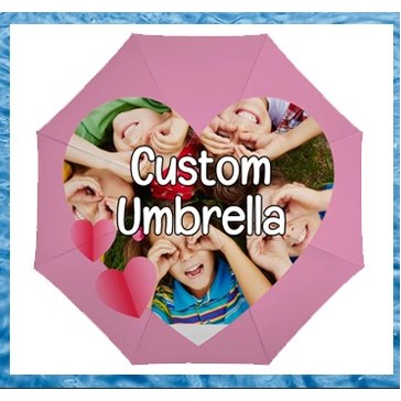 21" Auto-Open Folding Umbrella - Custom Multi-Color Print