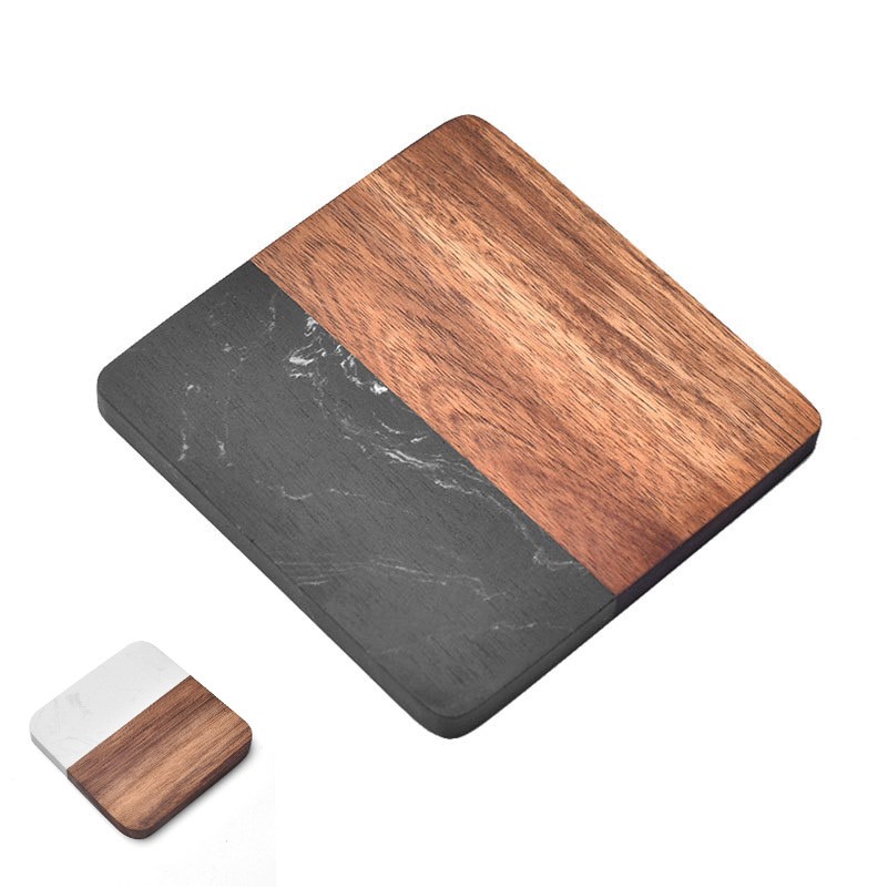 Marble Acacia Wood Coasters 3.9"*3.9"