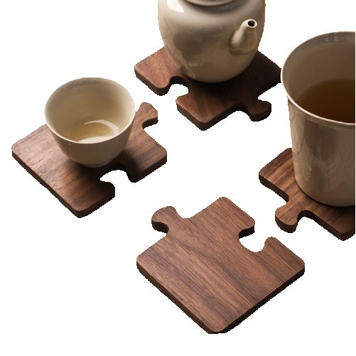 Black Walnut Wooden Puzzle Coaster 3.9"*0.31"