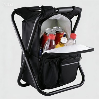 Portable Folding Cooler Stool Backpack Outdoor Fishing Beach