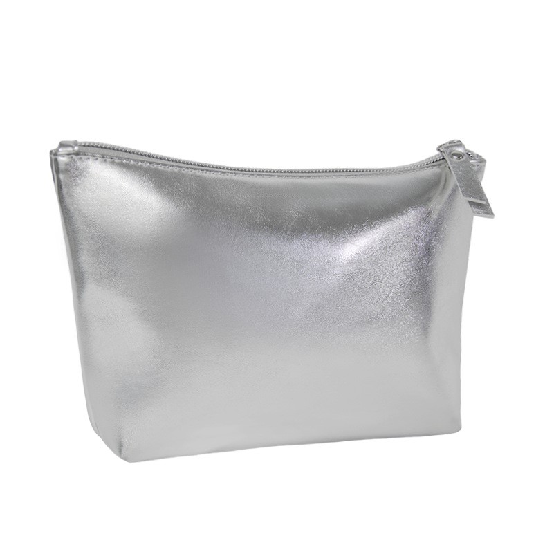 Metallic Pu Trapezoid Cosmetic Bag