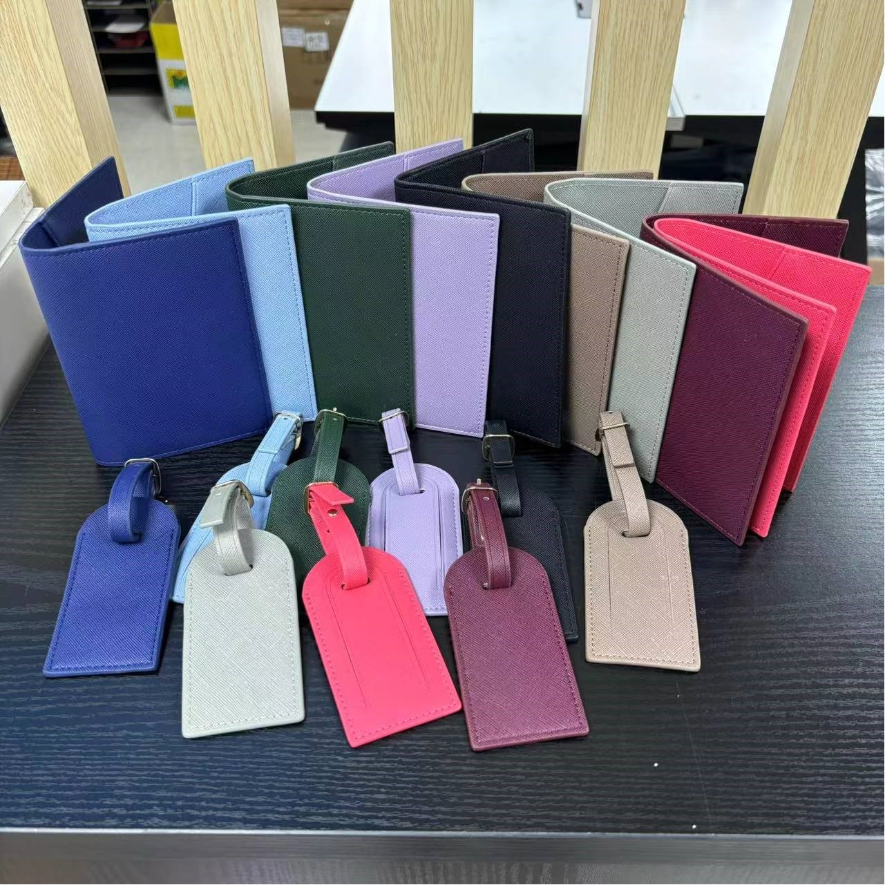 Leather Passport Holder & Travel Set With Luggage Tag