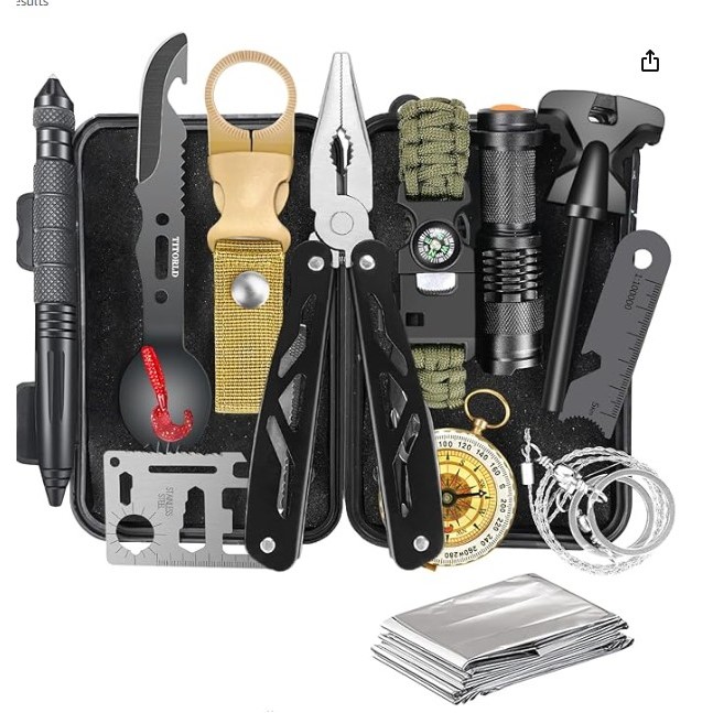 16-In-1 Outdoor Camping Survival Tool Kit