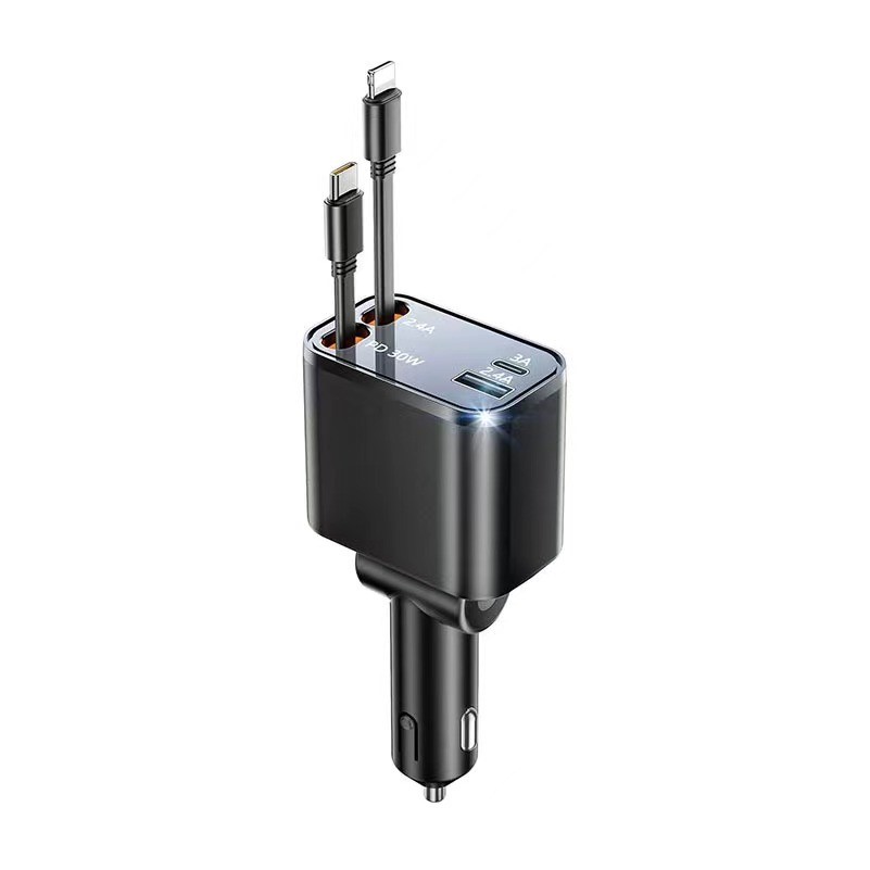 31.5" Retractable Multi Charging Plug For Car Use