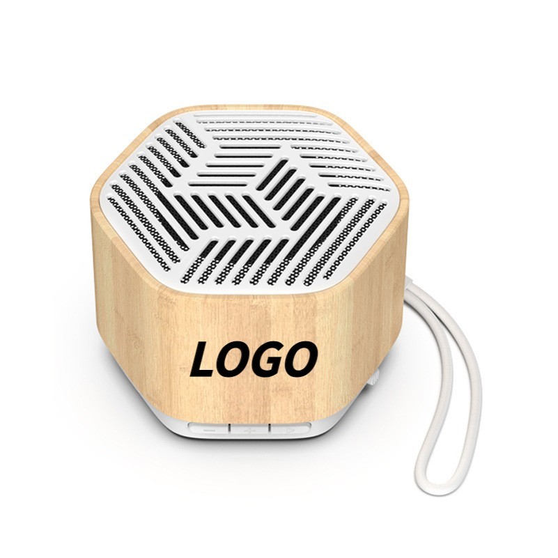 Portable Bamboo Bluetooth Speaker with light