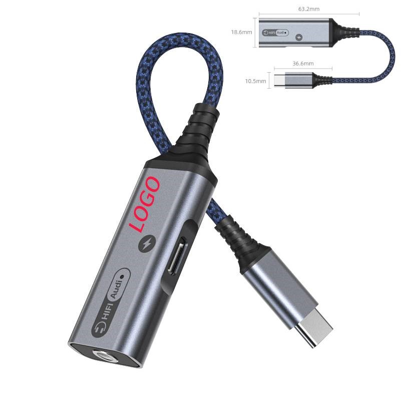 Type-C to Type-C + 3.5mm Audio Adapter