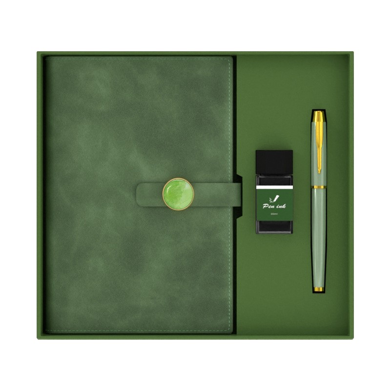 Customized Business Gift Set: Notebook, Pen, and Ink
