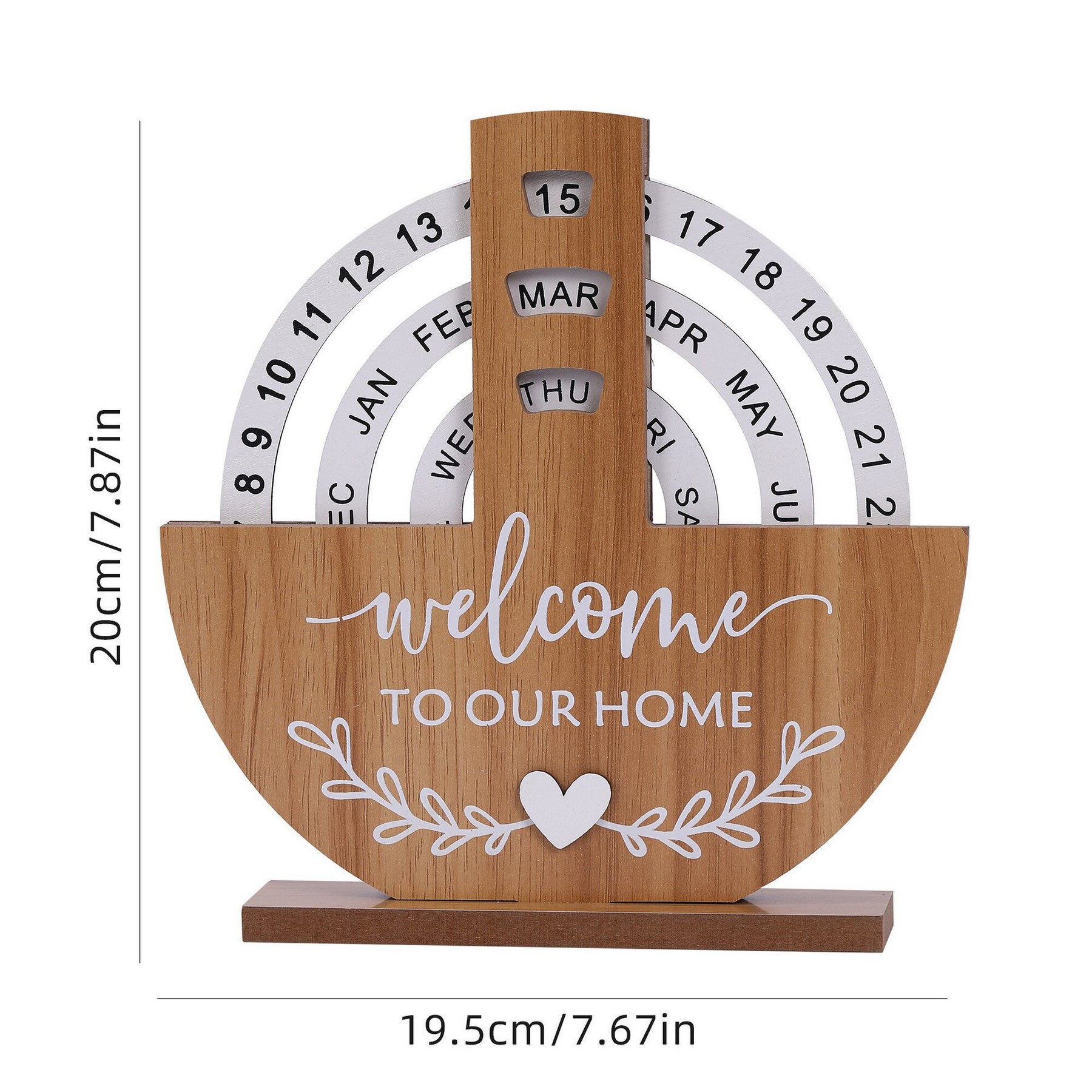 Desk Rotatable Wooden Forever Calendar