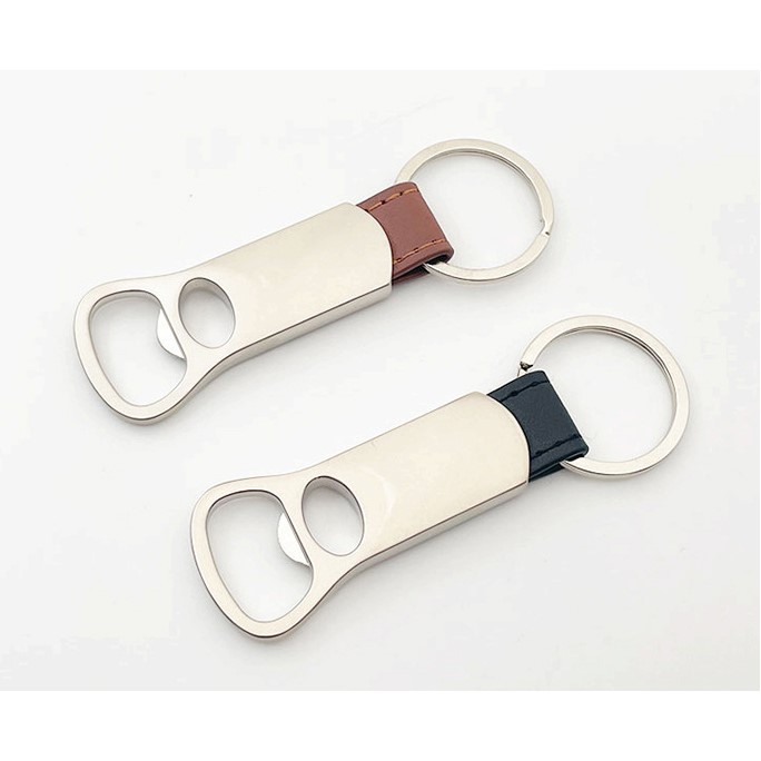 Leather and Metal Bottle Opener Custom Logo