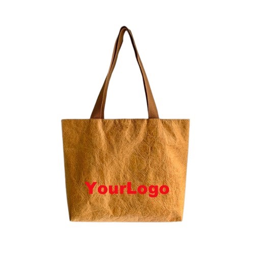 Dupont Paper Tote Bag Waterproof Vintage Wrinkle Shoulder Bag Eco-Friendly Shopping Bag