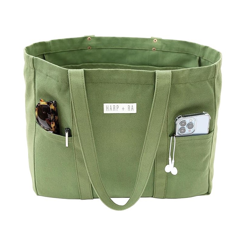 Product Name Large Canvas Tote Bag with Pockets Product Description Durable and spacious canvas tot