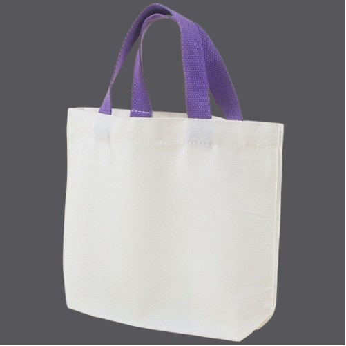12oz Poly Cotton Canvas Tote with Color Handles