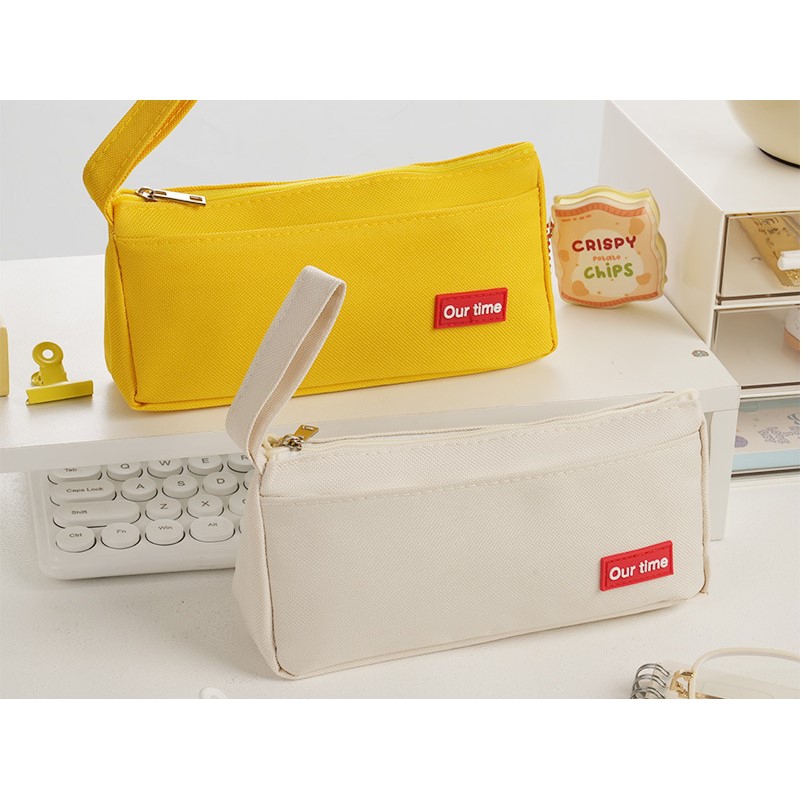 Minimalist Large Capacity Pencil Case with Wrist Strap