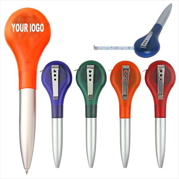 Ballpoint Pen With Retractable Tape Measure
