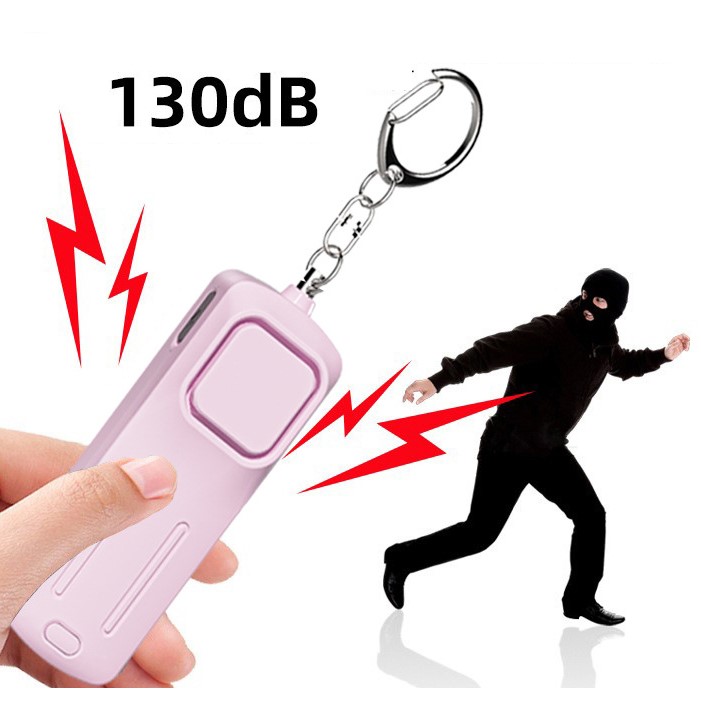 Portable Keychain Safety Alarm with LED Strobe