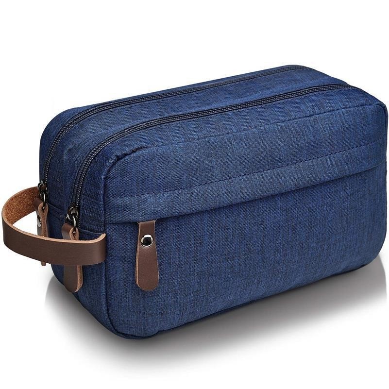 Men's Travel Toiletry Bag Portable Waterproof Nylon Storage Bag Double Pocket