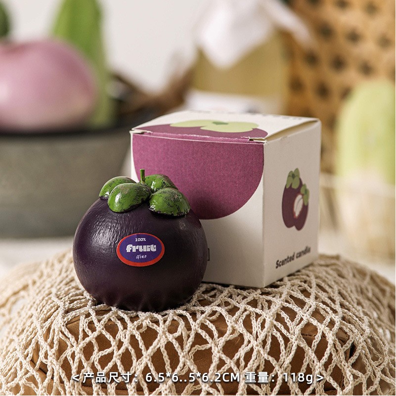 Mangosteen Shaped Wax Candle