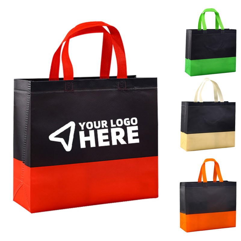 Custom non-woven bags with printed logos and laminated advertising