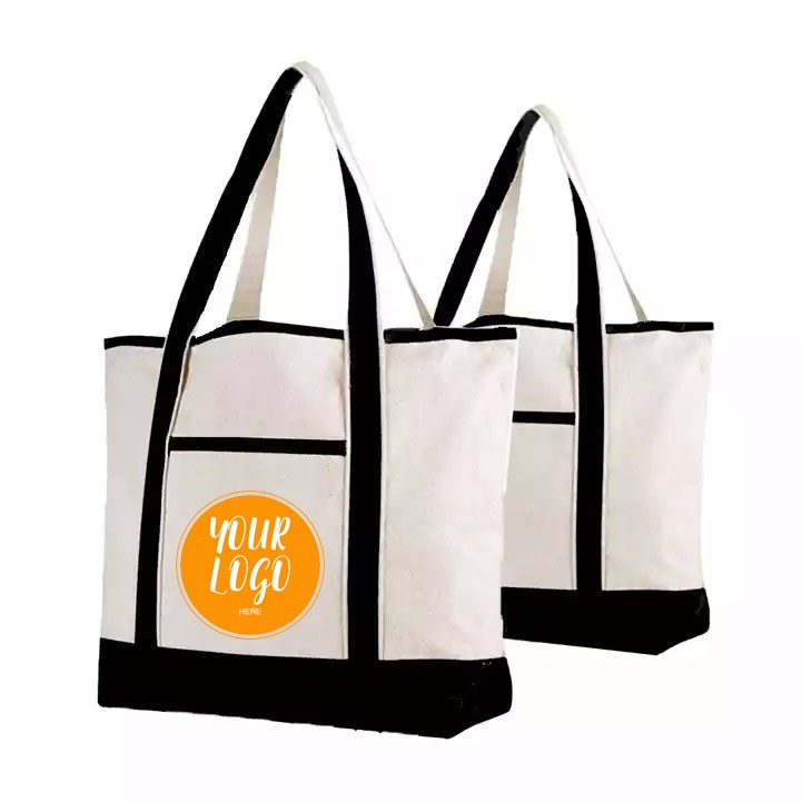 Two-Tone Canvas Boat Tote Bag 11"*12.5"