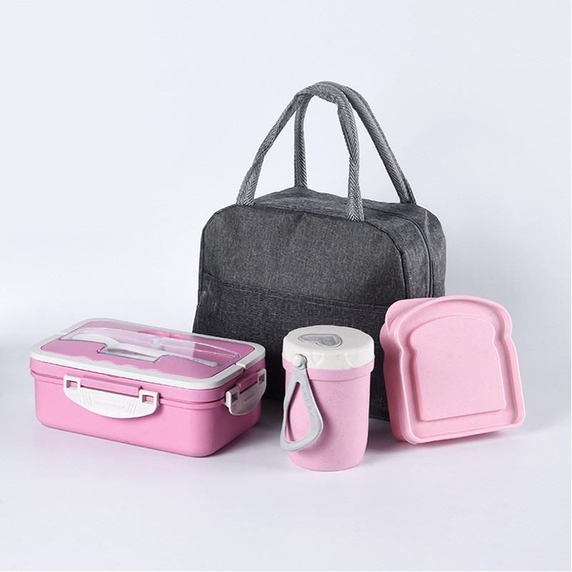Wheat Straw Portable Lunch Box Set