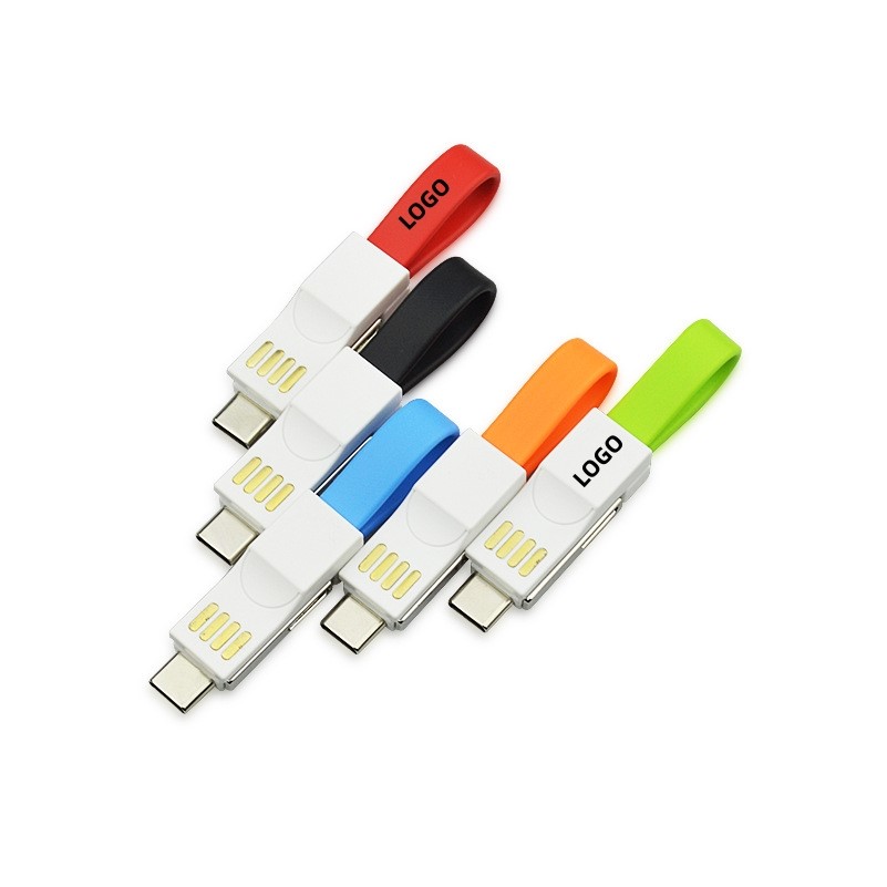 3-in-1 USB Charging Cable w/Keychain