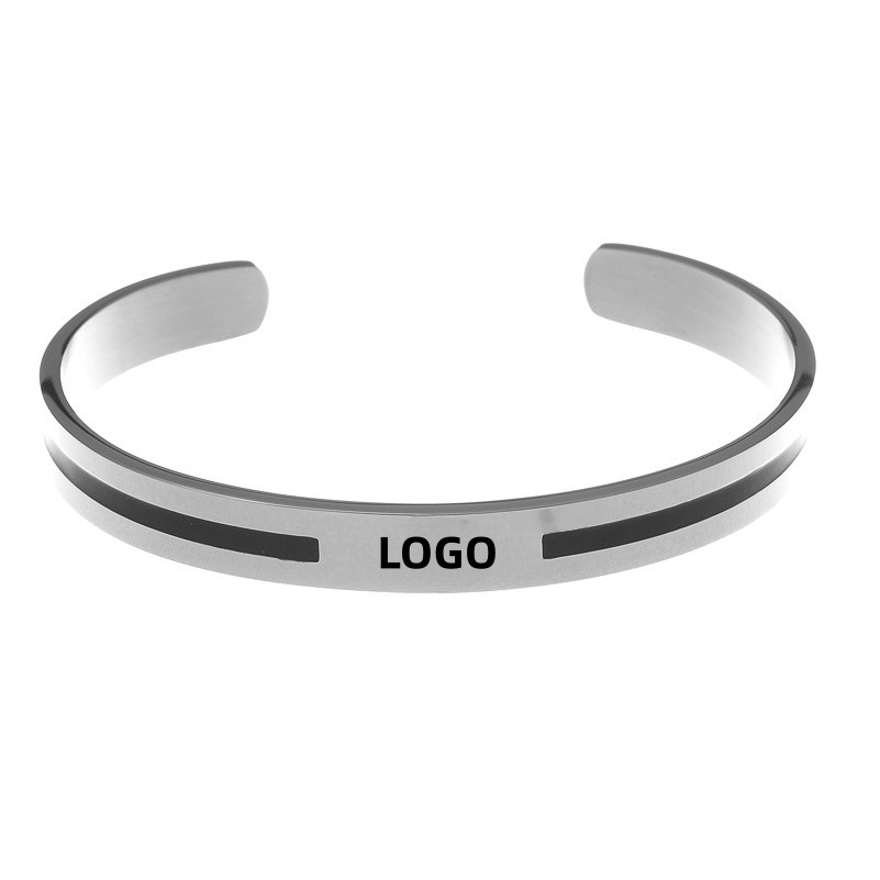 Steel Open C Shaped Bracelet