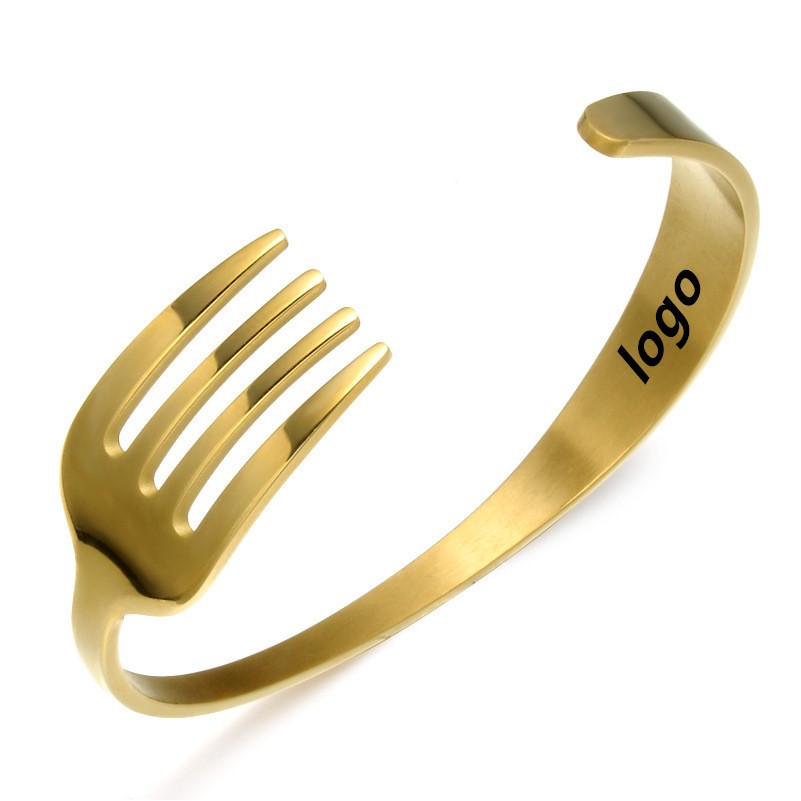 Steel Open Fork Shaped Bracelet