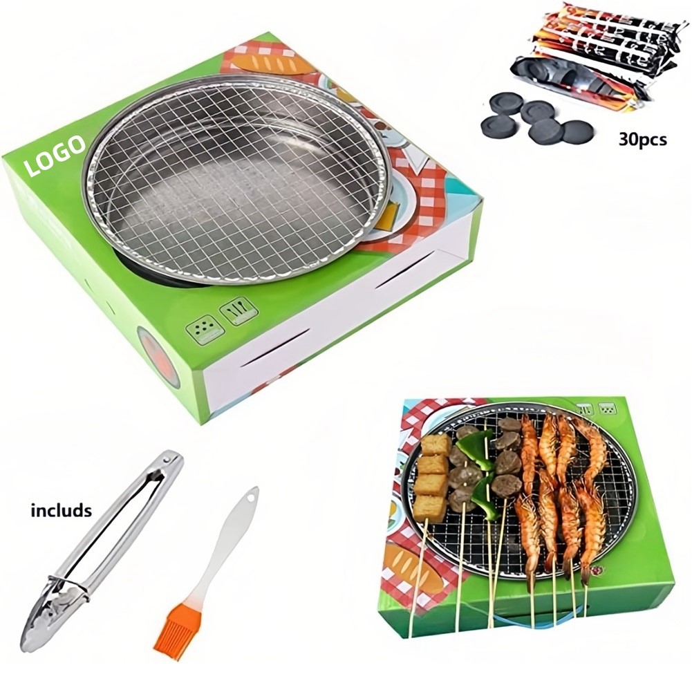 Portable Grill Kit w/30 Pcs Of Charcoal