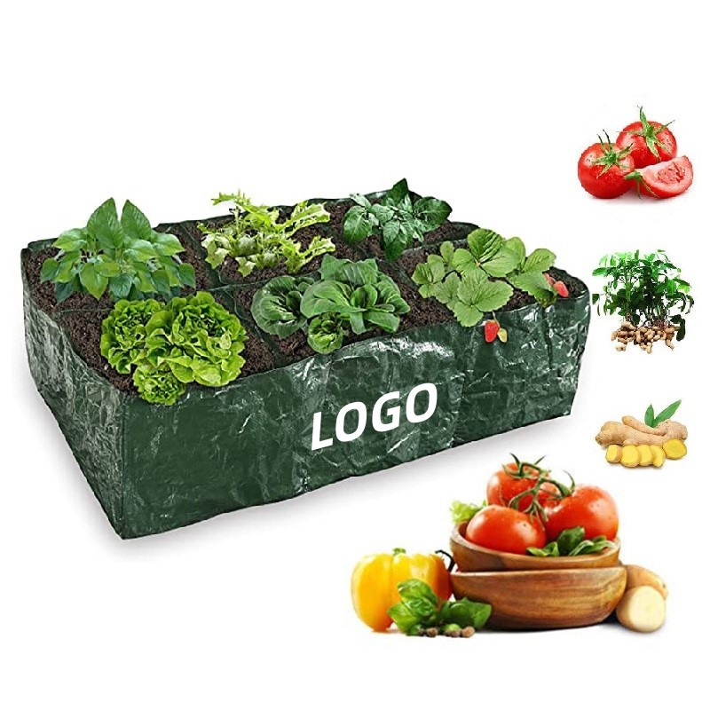 Durable Vegetable/Plants Grow Bag w/Raised 6 Divided Grids