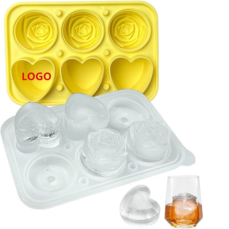 3 Heart & 3 Rose Shape Ice Ball Maker
