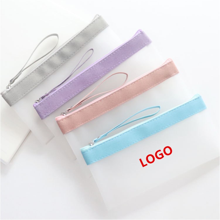 Translucent frosted zipper stationery bag