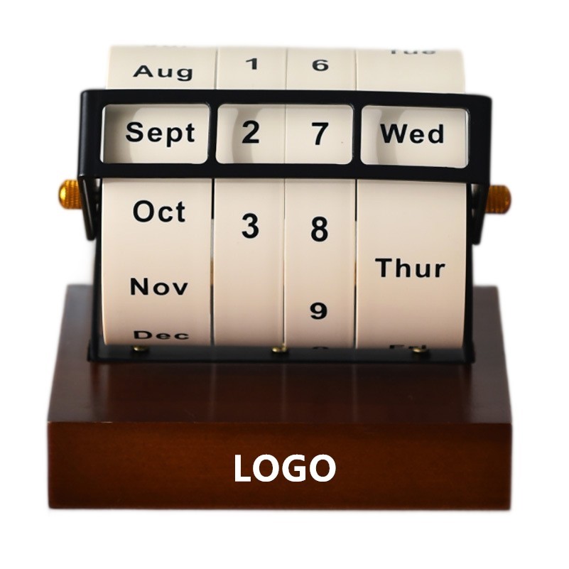 Rotate Props Solid Wood Perpetual Calendar