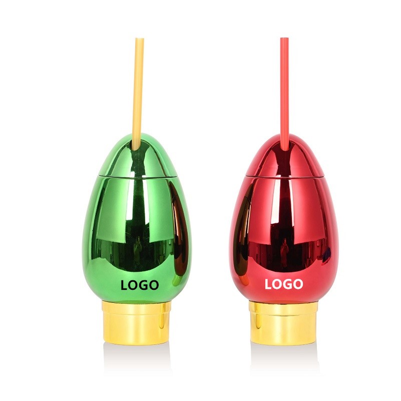 20 Oz. Colorful Bulb Cup w/Straw For Cocktail Drinks